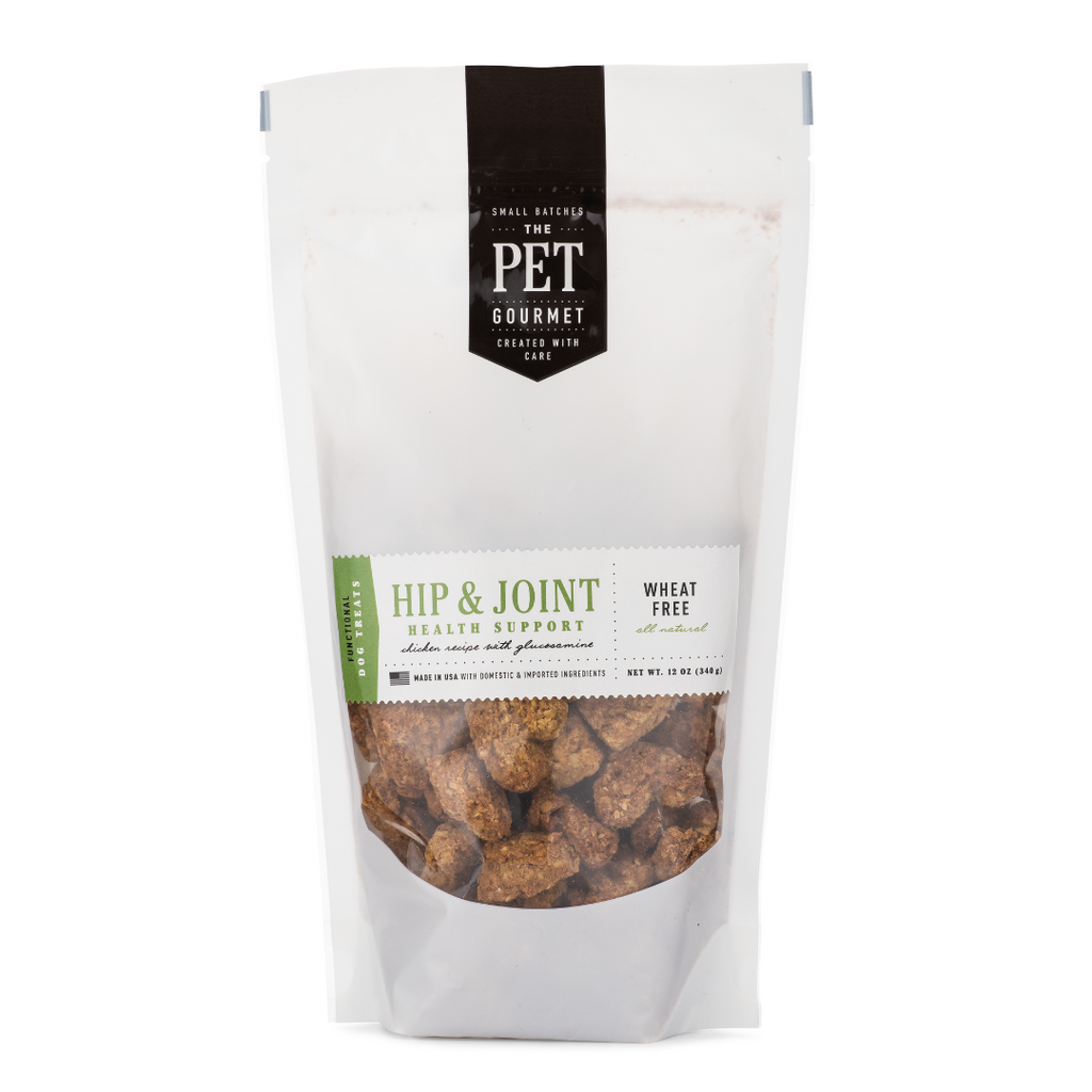 A package of Hip & Joint Support Dog Treats by The Pet Gourmet