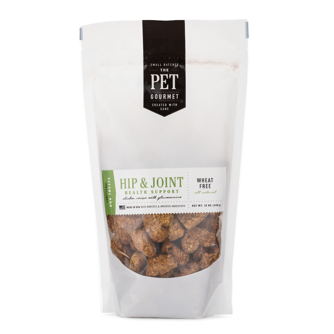 A package of Hip & Joint Support Dog Treats by The Pet Gourmet